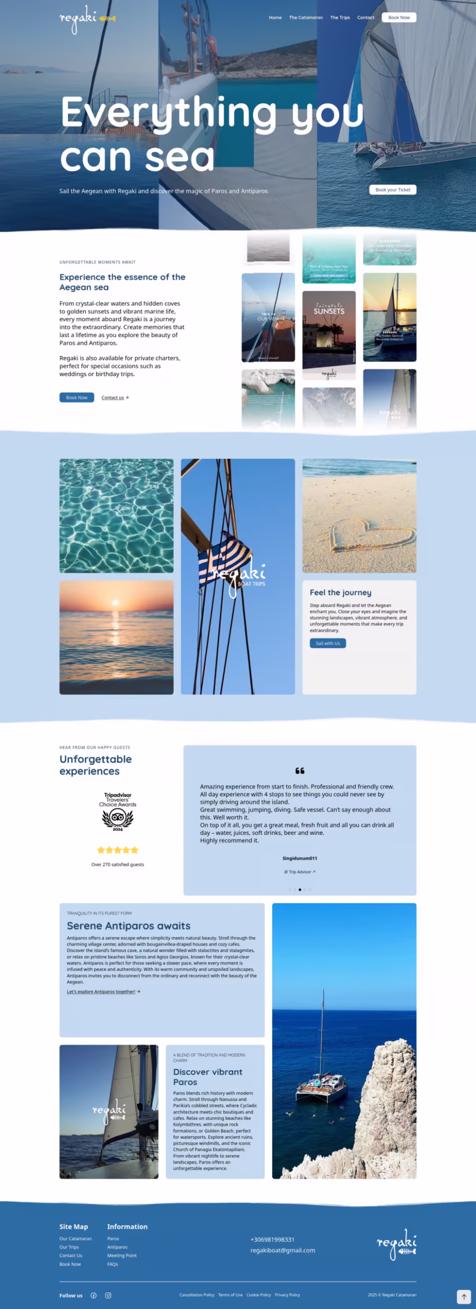 Regaki Catamaran - brochure and cruises